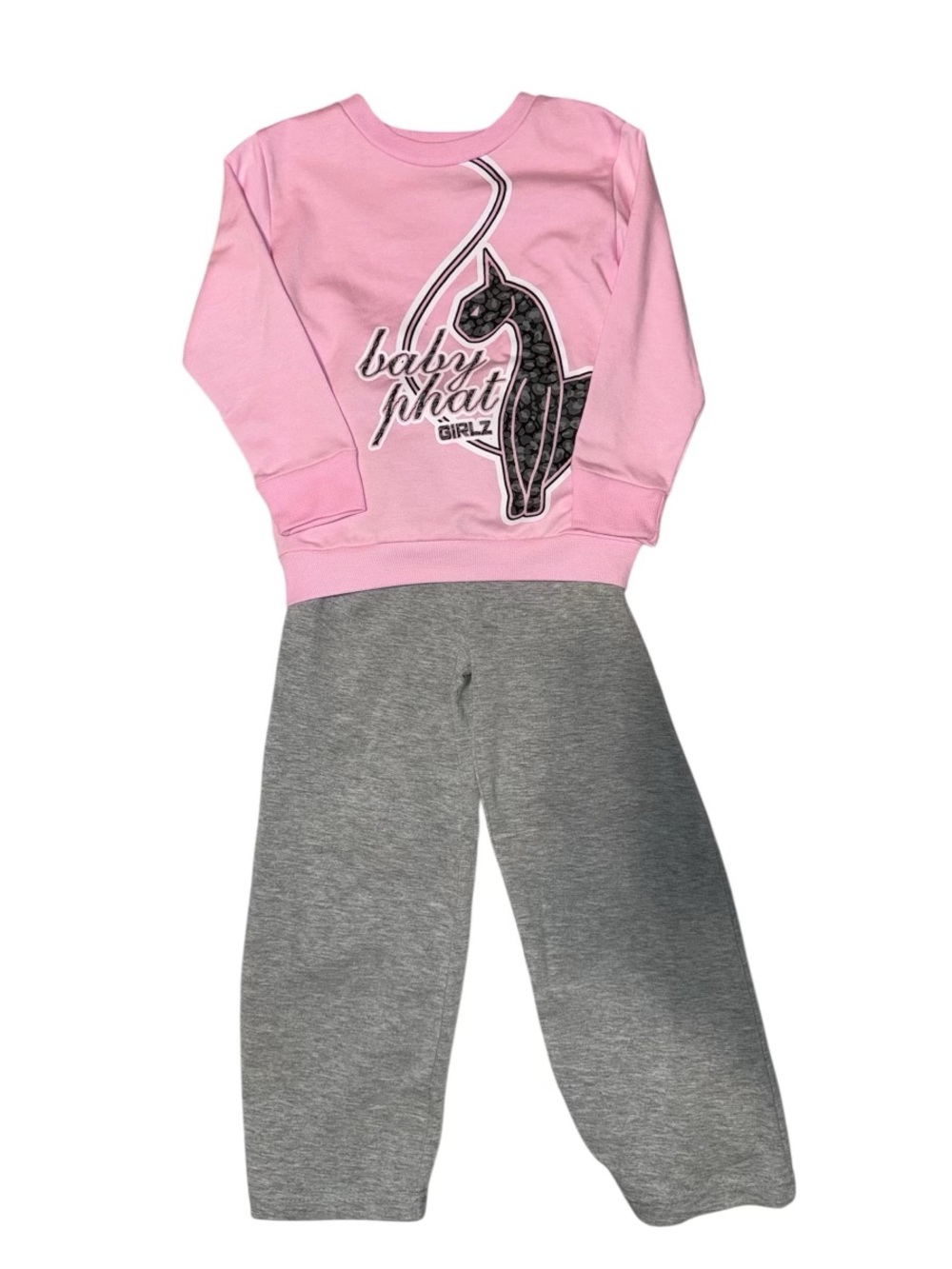 Baby Phat Pink Sweatshirt with Gray Jogger Set